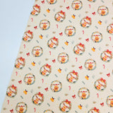 Christmas Tree Rudolph Patterned 40s Fabric made in Korea by the Yard 36" x 58" or 90 x 145cm