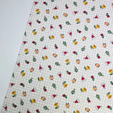Gingham Christmas Santa Rudolph Bell Tree Patterned 40s Fabric made in Korea by the Yard 36" x 58" or 90 x 145cm