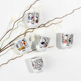 Korean Traditional Soju Shot Glasses Hangul Hunminjeongeum Pattern Set of 5