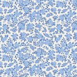 Korean Traditional Cheonghwa Baekja Porcelain Flower&Leaf Patterned Cotton Fabric made in Korea by the Half Yard