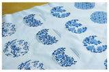 Korean Traditional Cheonghwa Baekja Floral Designed Porcelain Cotton Fabric made in Korea by the Panel