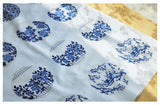 Korean Traditional Cheonghwa Baekja Floral Designed Porcelain Cotton Fabric made in Korea by the Panel