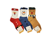 3 Pairs of Christmas Merry Friends Patterned Socks Half-Crew Socks Women's Sock