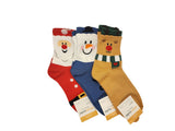 3 Pairs of Christmas Merry Friends Patterned Socks Half-Crew Socks Women's Sock