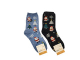 4 Pairs of Christmas Snow Ball Patterned Socks Half-Crew Socks Women's Sock