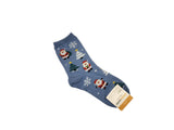 4 Pairs of Christmas Snow Ball Patterned Socks Half-Crew Socks Women's Sock
