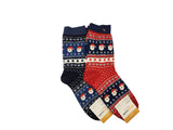 2 Pairs of Christmas Twinkle Patterned Socks Half-Crew Socks Women's Sock
