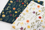 Wild flower Pansy Garden Patterned Fabric made in Korea by the Half Yard