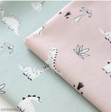 かわいい恐竜公園柄の30年代オーガニック生地(韓国製、半ヤード単位)