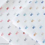 30s Organic Crayon Style Rabbit Stamp Patterned Fabric made in Korea by the Half Yard
