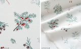Christmas Botanical Branch Pine Cones Patterned Fabric made in Korea by the Half Yard