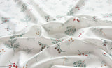 Christmas Botanical Branch Pine Cones Patterned Fabric made in Korea by the Half Yard