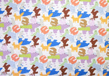Colorful Animal Illustration Stock Patterned Fabric Cotton made in Korea by the Half Yard
