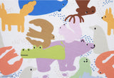 Colorful Animal Illustration Stock Patterned Fabric Cotton made in Korea by the Half Yard