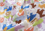 Colorful Animal Illustration Stock Patterned Fabric Cotton made in Korea by the Half Yard