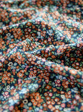 Lucretia Midnight Flowers Floral Patterned Lawn Fabric made in Korea by the Half Yard