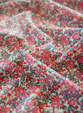 Lucretia Pink Flowers Floral Patterned Lawn Fabric made in Korea by the Half Yard