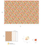 Wild Flowr Bouquet Salmon Floral Patterned Lawn Fabric made in Korea by the Half Yard