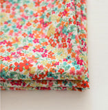 Wild Flowr Bouquet Salmon Floral Patterned Lawn Fabric made in Korea by the Half Yard