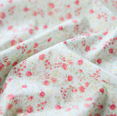 Fiona Flower Teal Blue Floral Patterned Lawn Fabric made in Korea by the Half Yard