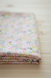 Spring Flowers Pink Floral Patterned Lawn Fabric made in Korea by the Half Yard