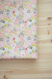 Spring Flowers Pink Floral Patterned Lawn Fabric made in Korea by the Half Yard