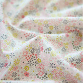 Spring Flowers Pink Floral Patterned Lawn Fabric made in Korea by the Half Yard