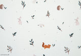 Cute Baby Small Animals Bird Squirrel Rabbit Patterned 30s Organic Fabric made in Korea by the Half Yard