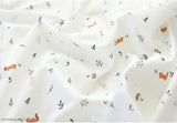 Cute Baby Small Animals Bird Squirrel Rabbit Patterned 30s Organic Fabric made in Korea by the Half Yard