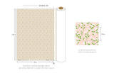 Apricot Pink Flower Patterned Fabric Cotton made in Korea by the Half Yard