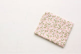 Apricot Pink Flower Patterned Fabric Cotton made in Korea by the Half Yard