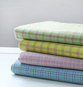 春季彩色格子圖案生物水洗面料韓國製造按碼 36 英寸 x 64 英寸或 90 x 164 厘米