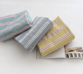 韓國印花簡單條紋亞麻人造棉面料 36 英寸 x 55 英寸 90 厘米 x 140 厘米按碼