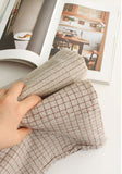 Natural French Red Check & Stripe Washed Cotton Linen Fabric made in Korea, by the Yard 90cm x 140cm or 36"x 57"