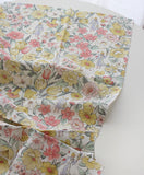 Antique Flower Garden & Girl Washed Cotton Linen Fabric made in Korea, Half Yard 45cm x 140cm or 18"x 55"