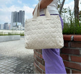 Natural Muslin Cotton 20s Heart Quilted Fabric made in Korea by the Yard 36" x 55" or 90 x 140cm