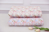 Ribbon Flower Patterned Heart Quilted Cotton Fabric made in Korea by the Half Yard 18" x 59" or 45 x 150cm