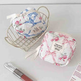 Ribbon Rose Flower 30s Cotton Fabric printed in Korea 36" x 57" 90cm x 145cm by the Yard