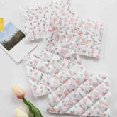 極光閃光鑽石網格圖案絎縫 Nubi 聚酯面料韓國製造半碼 18 英寸 x 59 英寸或 45 x 150 厘米