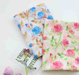 Watercolor Rose Flower 30s Cotton Fabric printed in Korea 36" x 57" 90cm x 145cm by the Yard