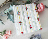Flower Bouquet Stripe Cotton 30s Quilted Fabric made in Korea by the Yard 36" x 57" or 90 x 145cm