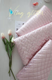 Pink Glitter Stripe Diamond Heart Patterned Quilted Nubi Polyester Fabric made in Korea by the Half Yard 18" x 59" or 45 x 150cm