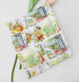 Rabbit Story Bunny Garden Cotton 30s Stripe Quilted Fabric made in Korea by the Yard 36" x 57" or 90 x 145cm