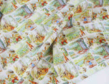 Rabbit Story Bunny Garden 30s Cotton Fabric printed in Korea 36" x 57" 90cm x 145cm by the Yard