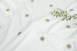 Smile Flower Embroidery Patterned Bio-Washed Muslin Fabric made in Korea by the Half Yard 45 x 150cm or 18" x 59"