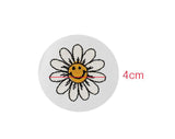 Smile Flower Embroidery Patterned Bio-Washed Muslin Fabric made in Korea by the Half Yard 45 x 150cm or 18" x 59"