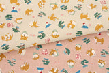昭和レトロ動物ライオン鹿象ワンダーガール柄生地日本製生地 半ヤード単位