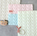 Soft Velour Microfiber Powder Color Heart Patterned Nubi Quilted Fabric made in Korea by the Half Yard 18" x 59"