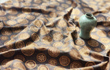 Korean Traditional Lotus Roof Tile Patterned Cotton Fabric made in Korea by the Half Yard