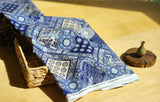 Korean Traditional Sacred Bell Bandana Navy Patterned Cotton Fabric made in Korea by the Half Yard